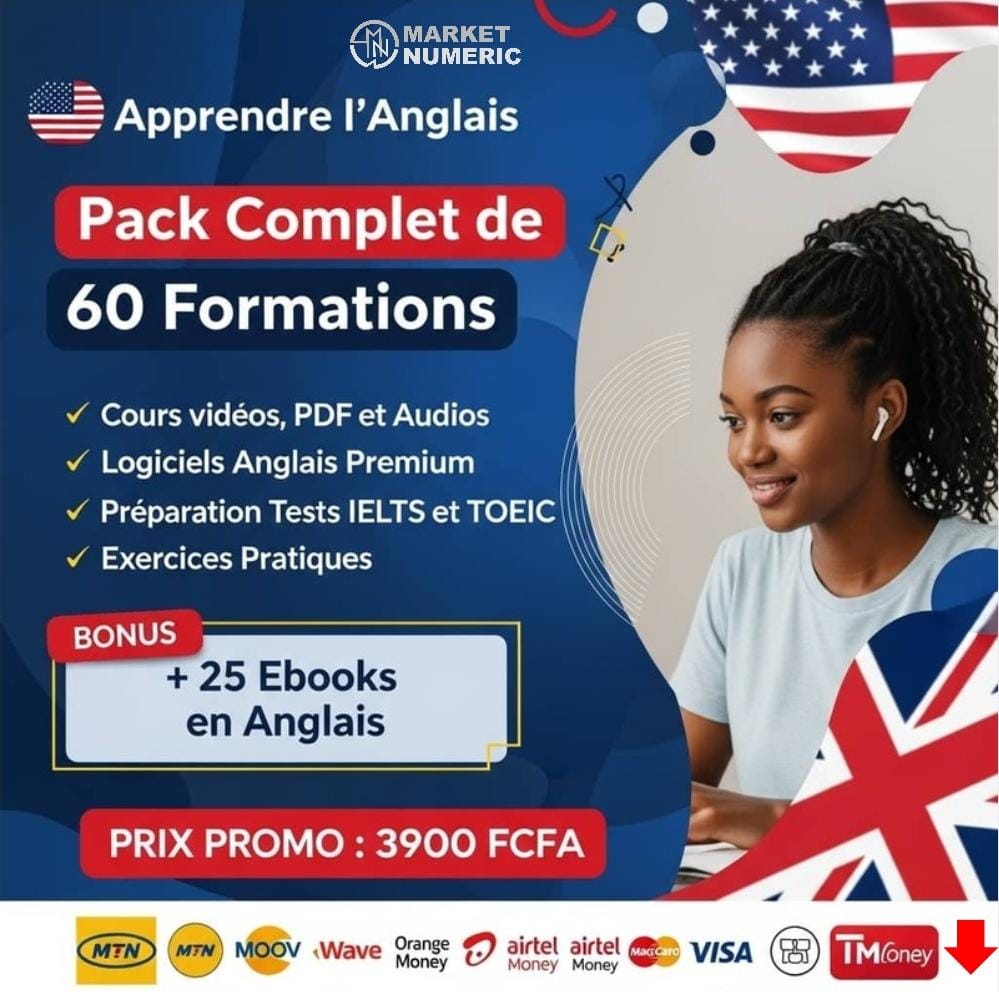 Apprendre l’Anglais – Pack Complet de 60 Formations